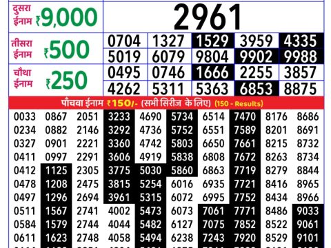 Everest Result Today Dear Lottery Chart