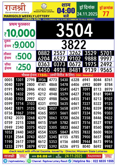 Everest Result Today Dear Lottery Chart
