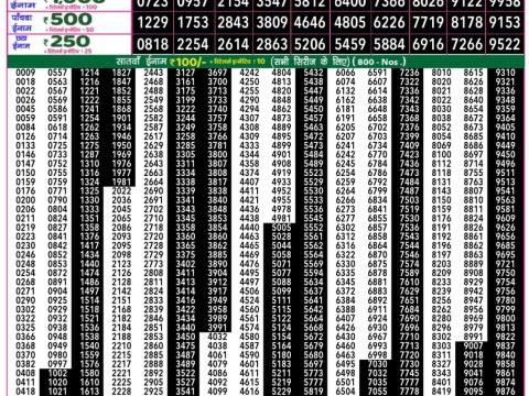 Everest Result Today Dear Lottery Chart