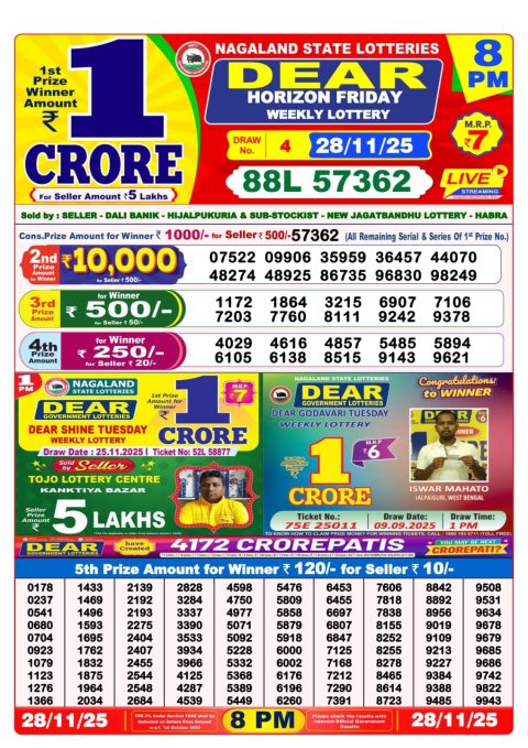 Everest Result Today Dear Lottery Chart