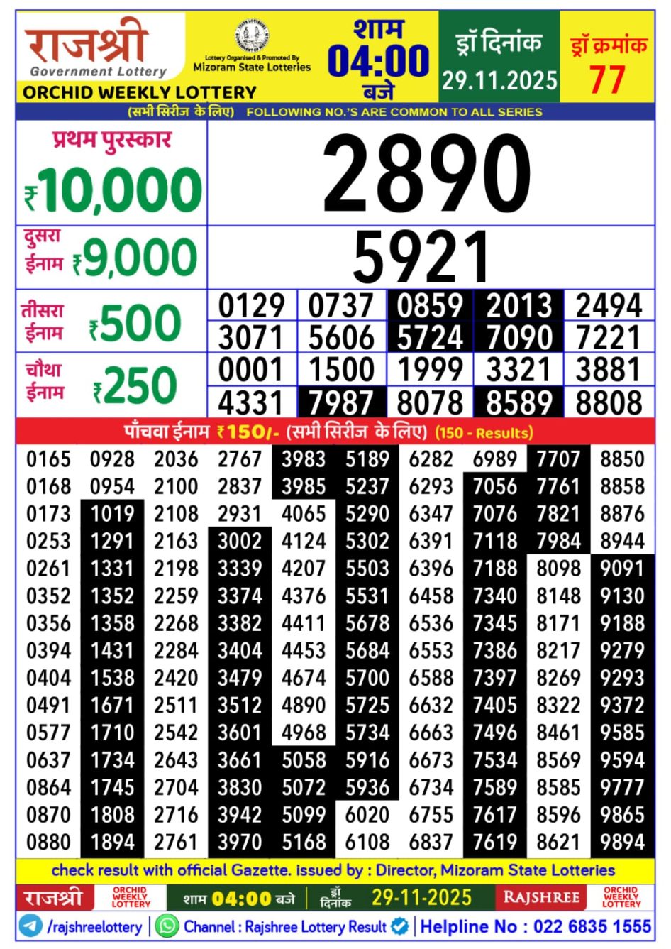 Everest Result Today Dear Lottery Chart