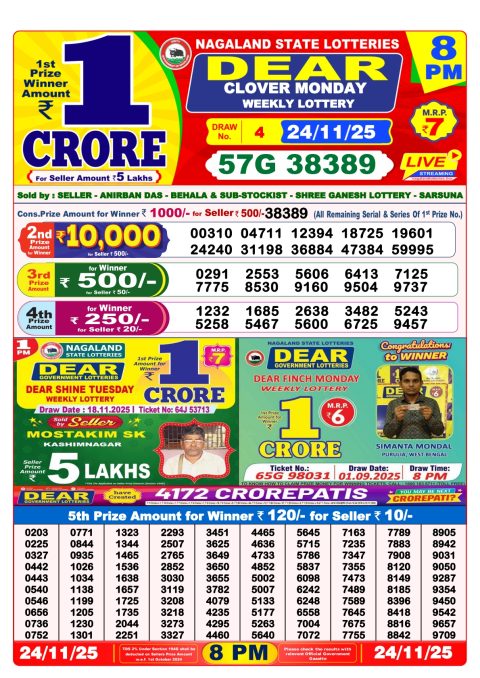 Everest Result Today Dear Lottery Chart
