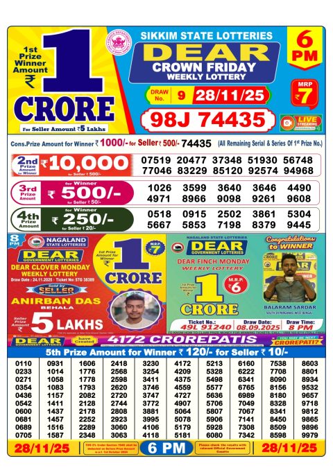 Everest Result Today Dear Lottery Chart