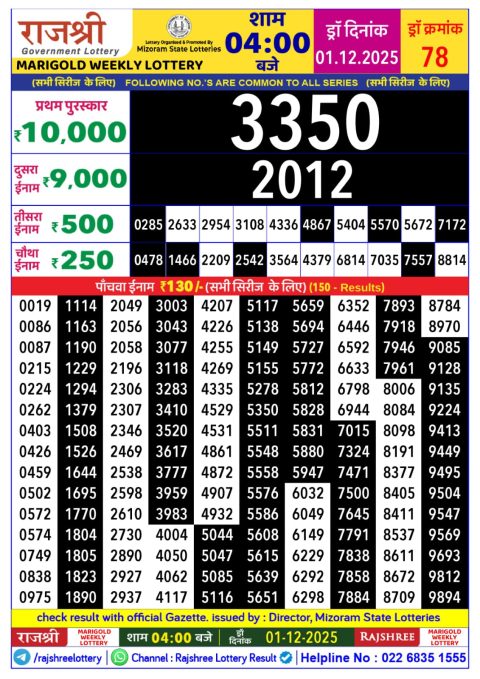 Everest Result Today Dear Lottery Chart