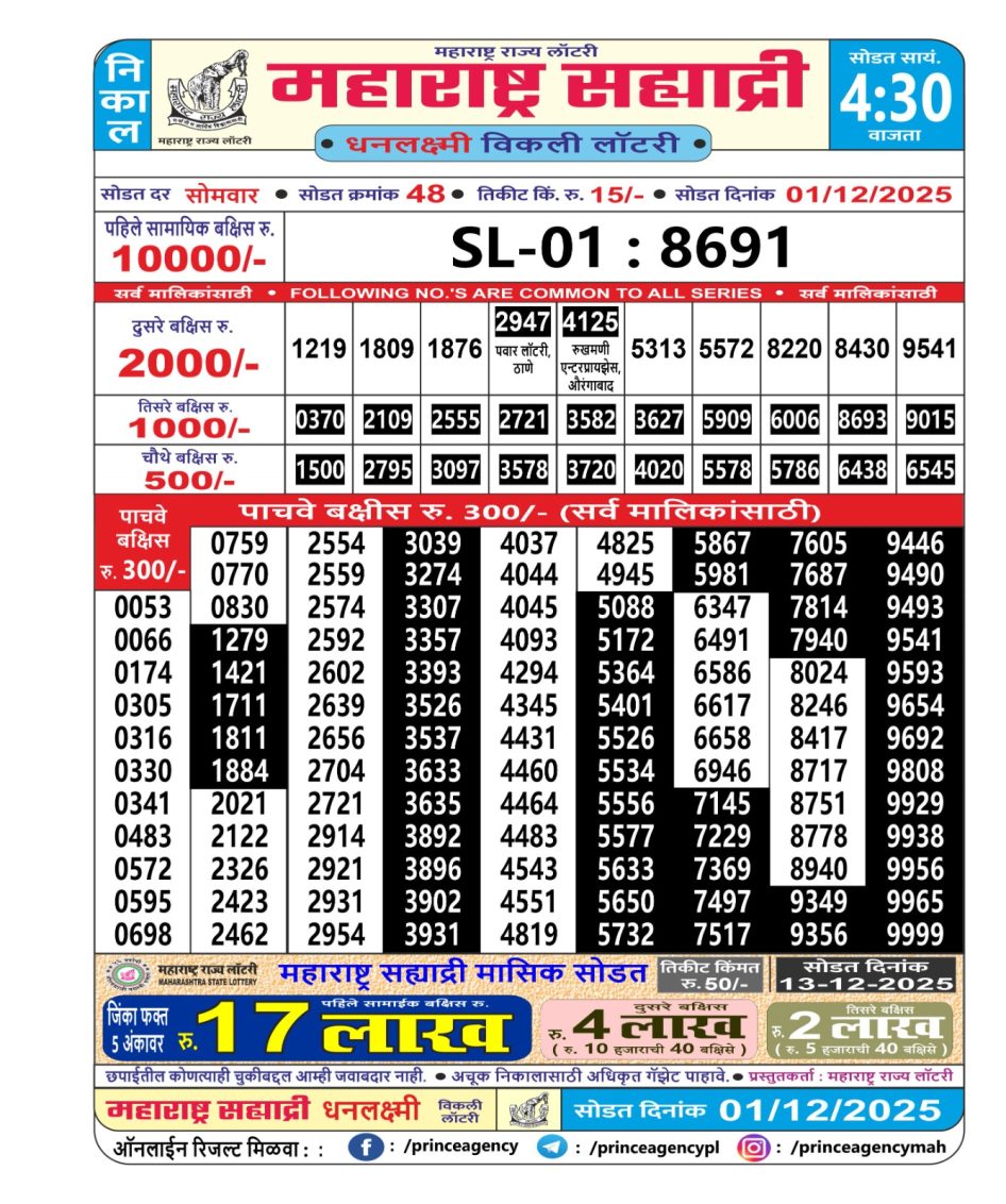 Everest Result Today Dear Lottery Chart
