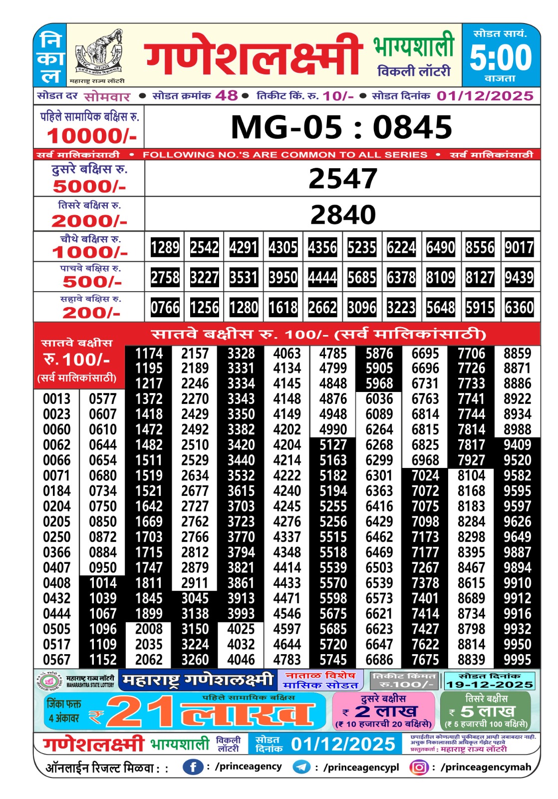 Everest Result Today Dear Lottery Chart