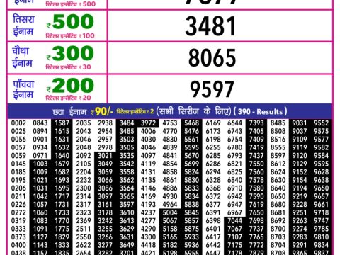 Everest Result Today Dear Lottery Chart