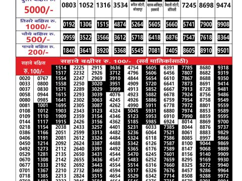 Everest Result Today Dear Lottery Chart