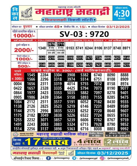 Everest Result Today Dear Lottery Chart