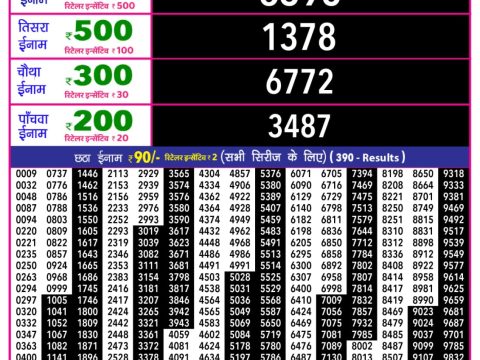 Everest Result Today Dear Lottery Chart