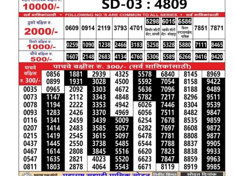 Everest Result Today Dear Lottery Chart