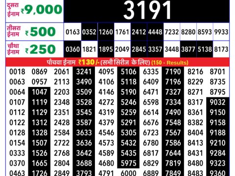 Everest Result Today Dear Lottery Chart