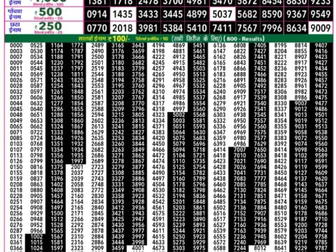 Everest Result Today Dear Lottery Chart