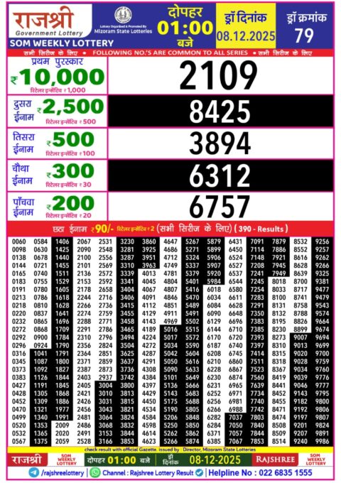 Everest Result Today Dear Lottery Chart