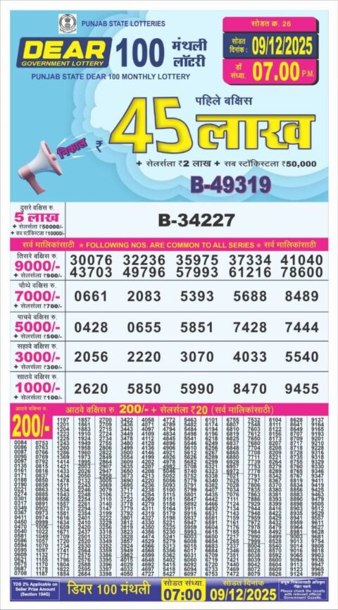 Everest Result Today Dear Lottery Chart