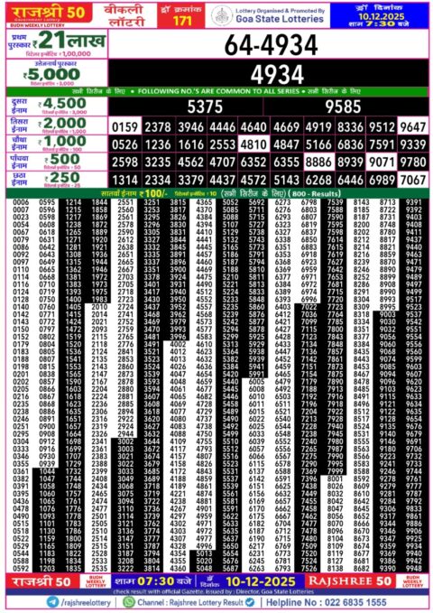 Everest Result Today Dear Lottery Chart