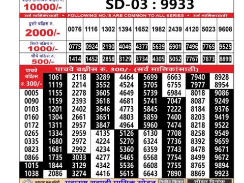 Everest Result Today Dear Lottery Chart