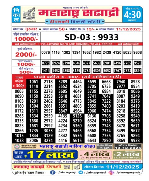 Everest Result Today Dear Lottery Chart