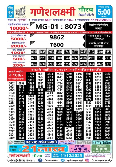 Everest Result Today Dear Lottery Chart