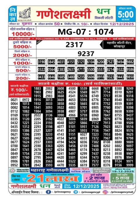 Everest Result Today Dear Lottery Chart