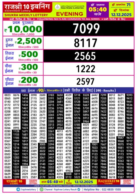 Everest Result Today Dear Lottery Chart