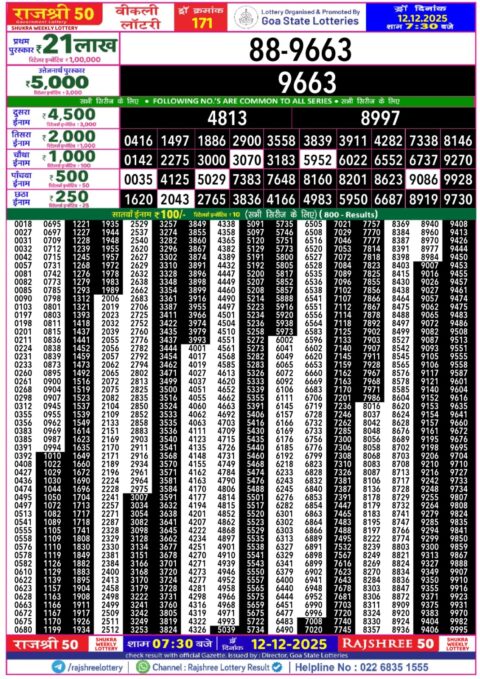Everest Result Today Dear Lottery Chart