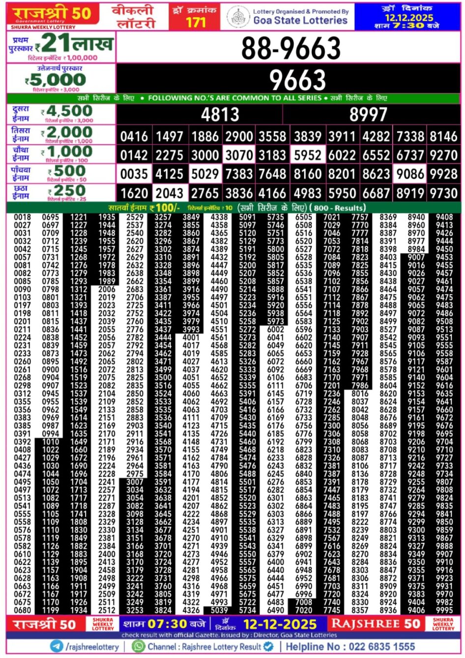 Everest Result Today Dear Lottery Chart