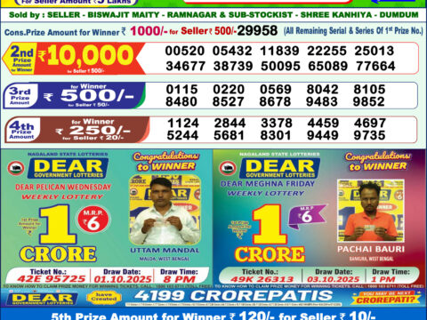 Everest Result Today Dear Lottery Chart