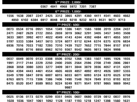 Karunya KR-734 Kerala Lottery Result Today 13.12.25 Everest Result Today Dear Lottery Chart