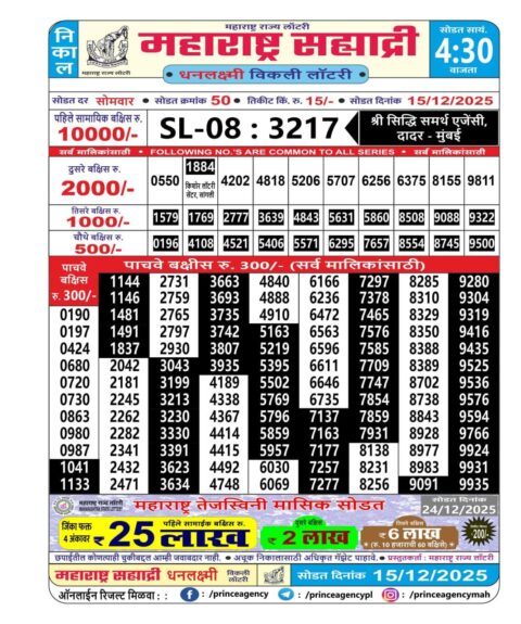 Everest Result Today Dear Lottery Chart