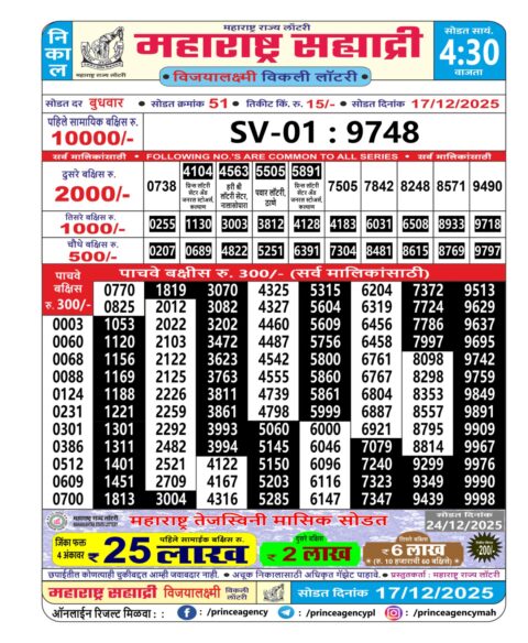 Everest Result Today Dear Lottery Chart