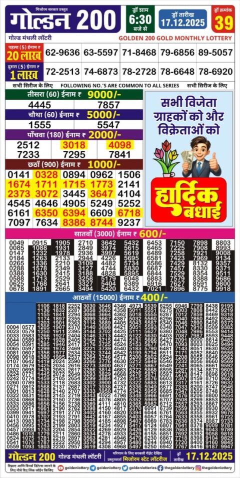 Everest Result Today Dear Lottery Chart