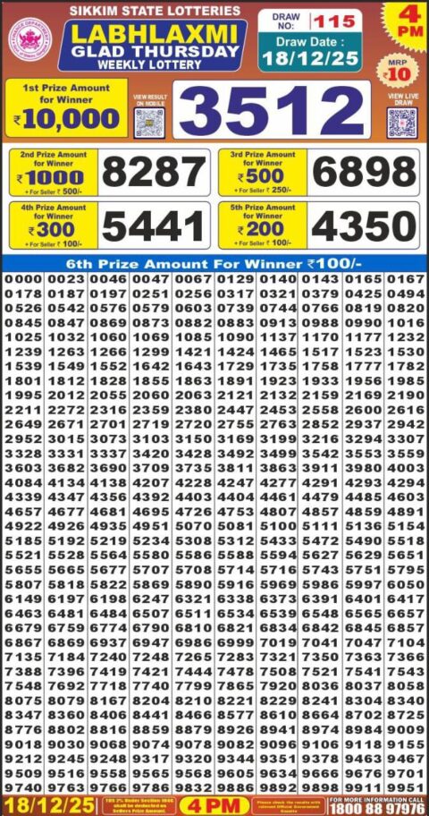 Everest Result Today Dear Lottery Chart