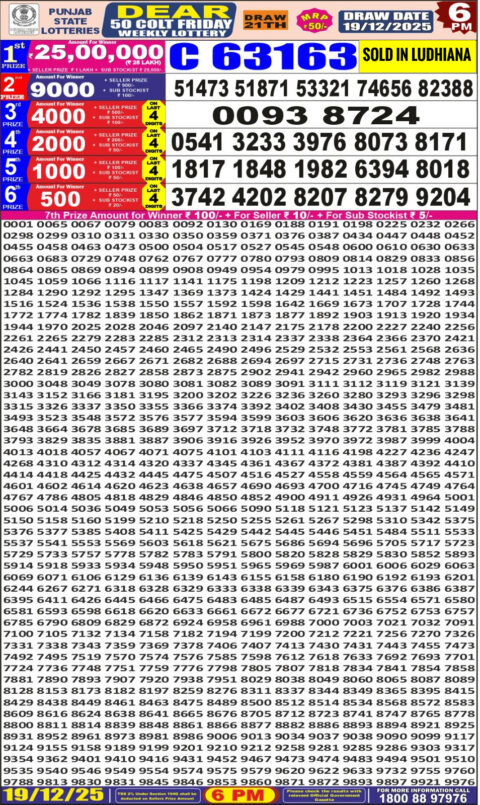Everest Result Today Dear Lottery Chart