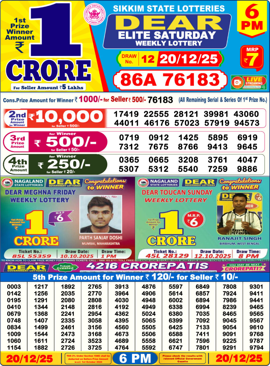 Everest Result Today Dear Lottery Chart
