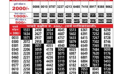 Maharashtra Mohini Weekly Lottery Result 21.12.25