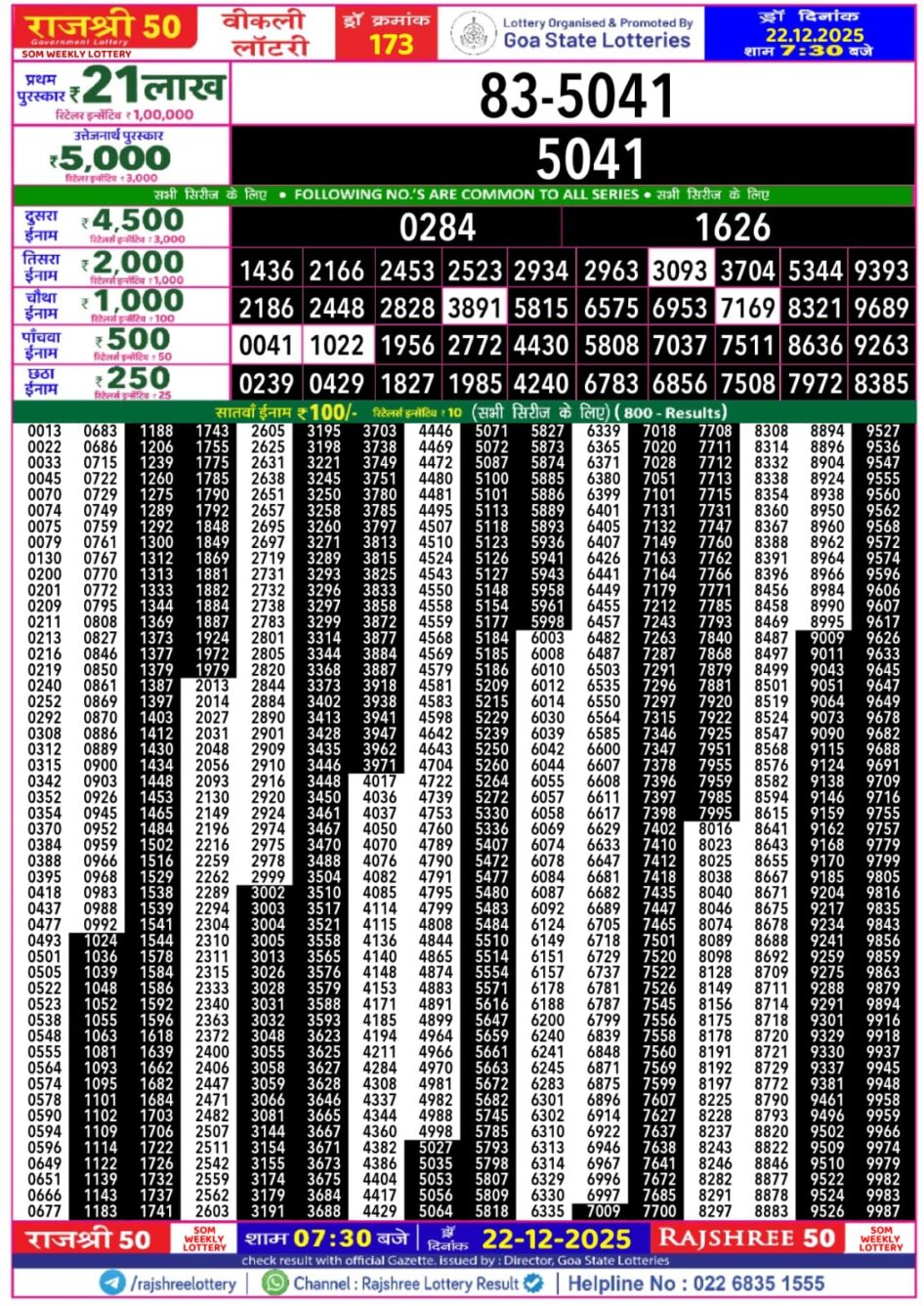 Everest Result Today Dear Lottery Chart