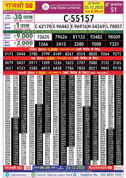 Everest Result Today Dear Lottery Chart