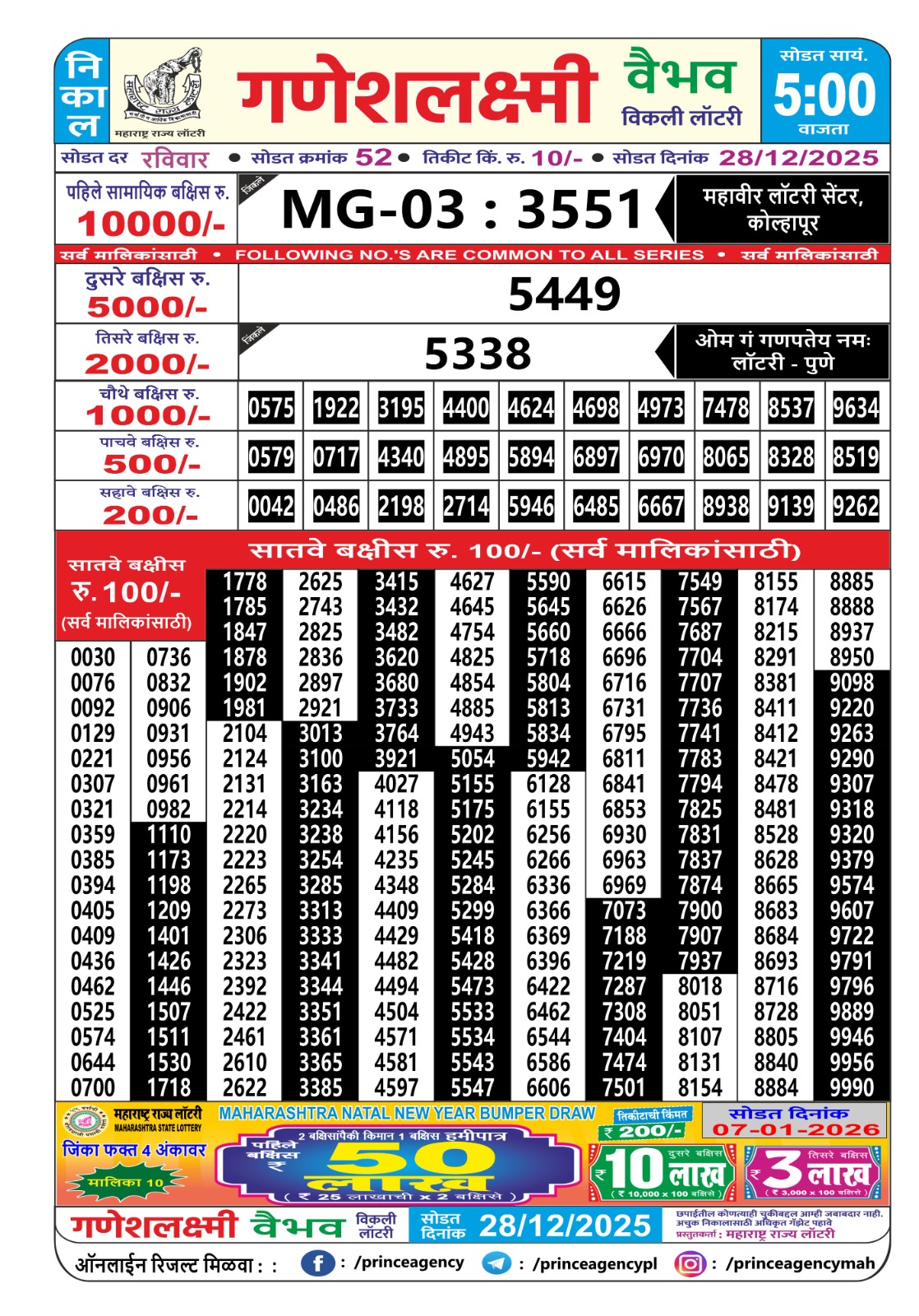 Everest Result Today Dear Lottery Chart