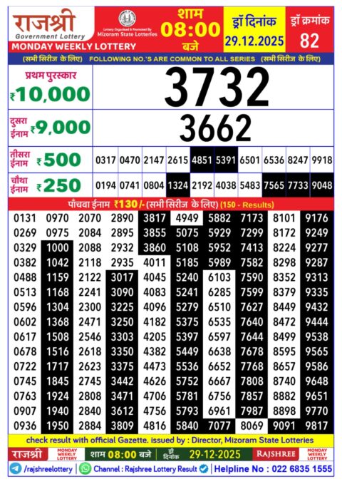 Everest Result Today Dear Lottery Chart