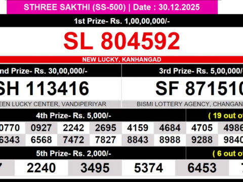 SS-500 Lottery Result Today 30.12.25 Everest Result Today Dear Lottery Chart