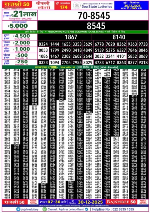 Everest Result Today Dear Lottery Chart