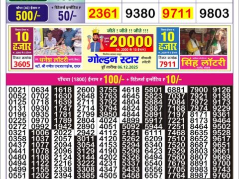 Everest Result Today Dear Lottery Chart