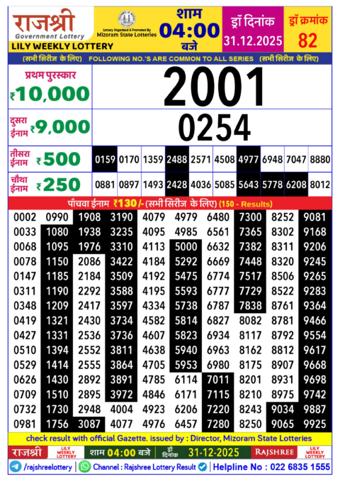 Everest Result Today Dear Lottery Chart