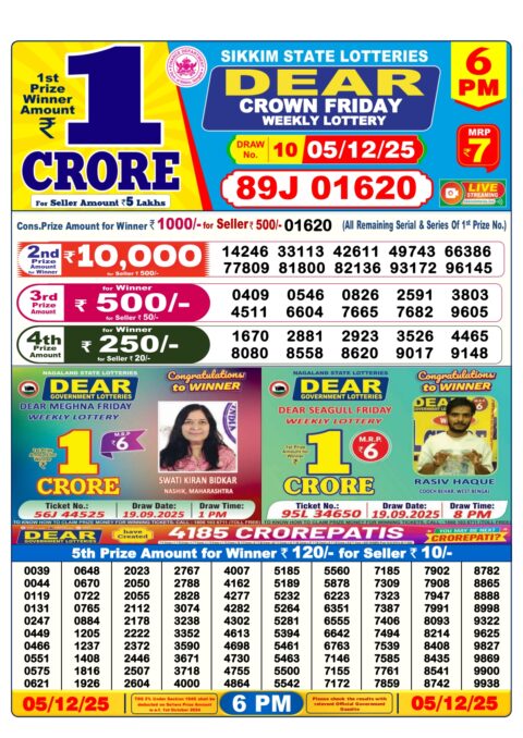 Everest Result Today Dear Lottery Chart