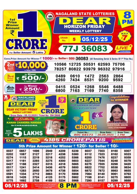 Everest Result Today Dear Lottery Chart