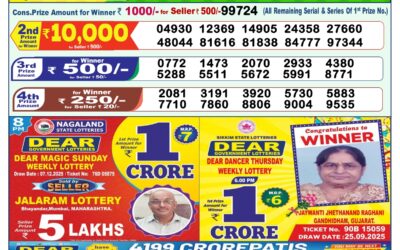 Dear Lottery 1pm Result 09.12.25