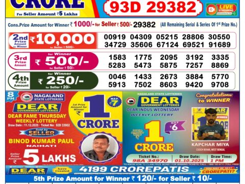 Everest Result Today Dear Lottery Chart