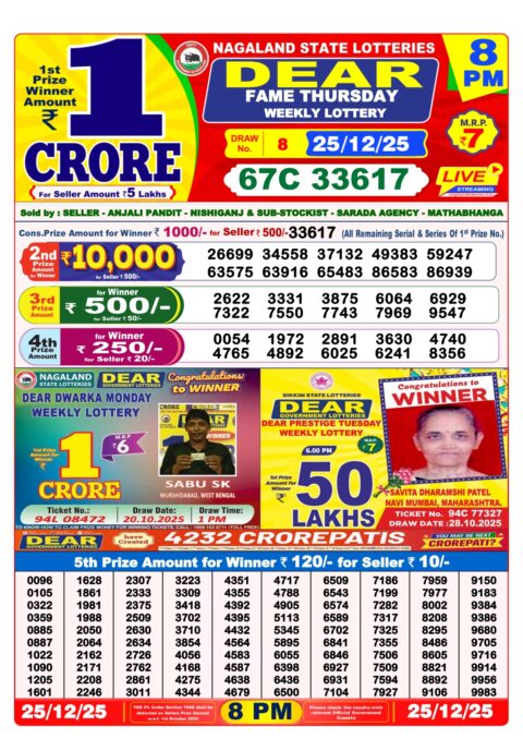 Everest Result Today Dear Lottery Chart