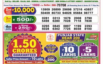 Dear Lottery 8pm Result 29.12.25